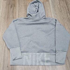 NIKE Women's Sweatshirt DRI-FIT Hoodie Jacket Sz Large gray ribbed